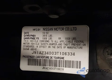 2003 Nissan 350Z Enthusiast from USA, damaged, VIN JN1AZ34D03T106334